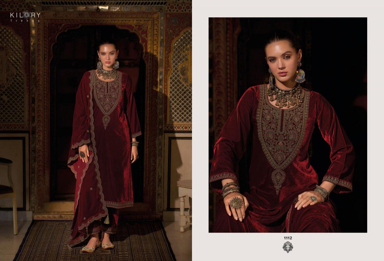 KILORY Noor-e-jahan Velevt with Embroidery Salwar Kameez Wholesale catalog
