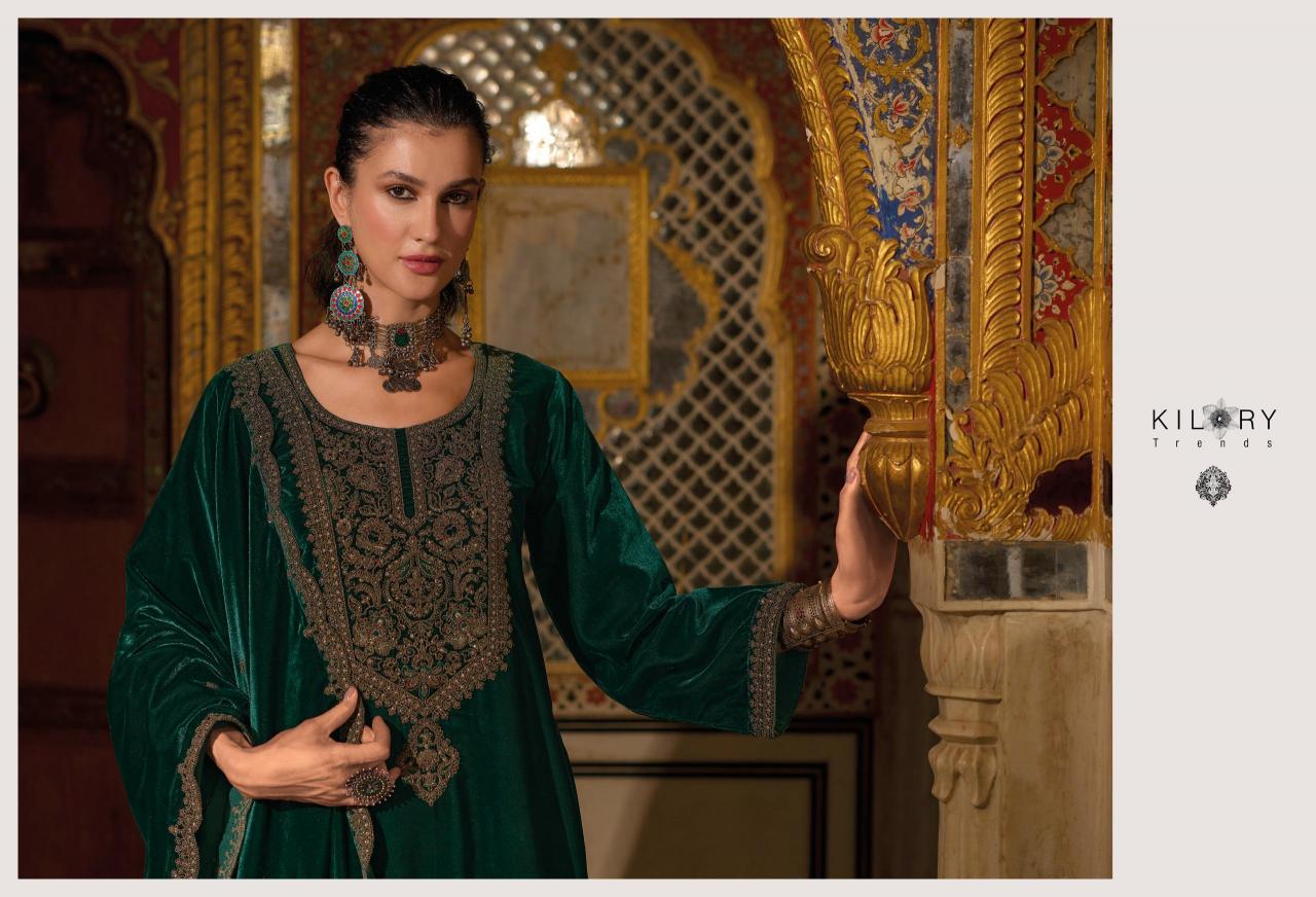 KILORY Noor-e-jahan Velevt with Embroidery Salwar Kameez Wholesale catalog
