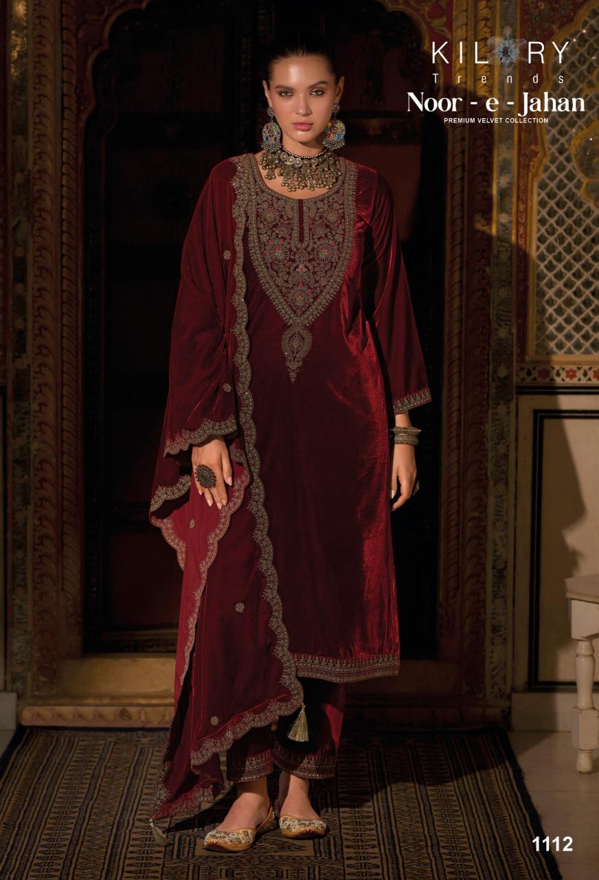 KILORY Noor-e-jahan Velevt with Embroidery Salwar Kameez Wholesale catalog