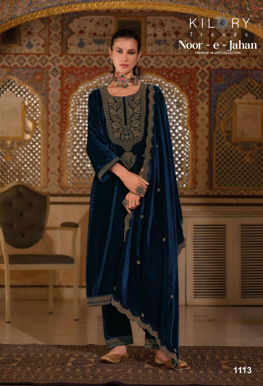 KILORY Noor-e-jahan Velevt with Embroidery Salwar Kameez Wholesale catalog