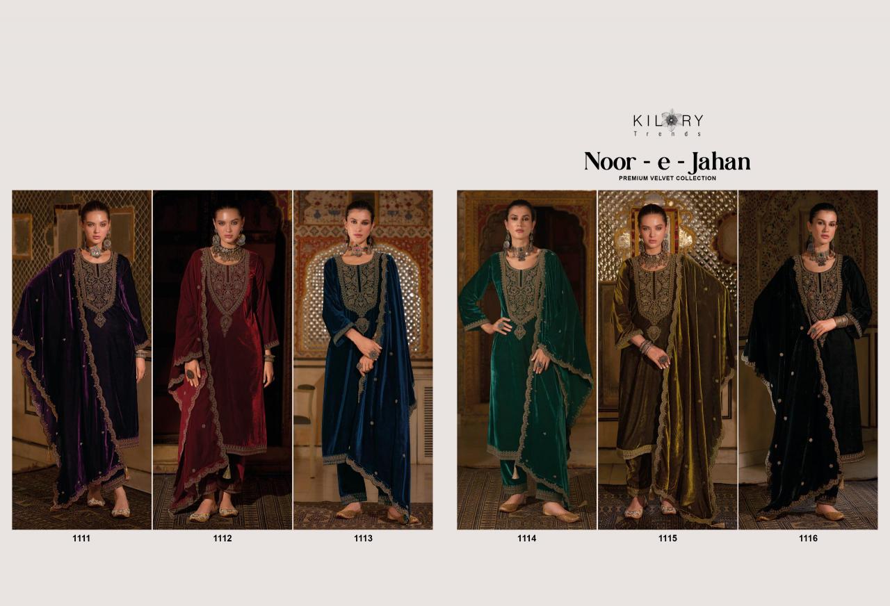 KILORY Noor-e-jahan Velevt with Embroidery Salwar Kameez Wholesale catalog
