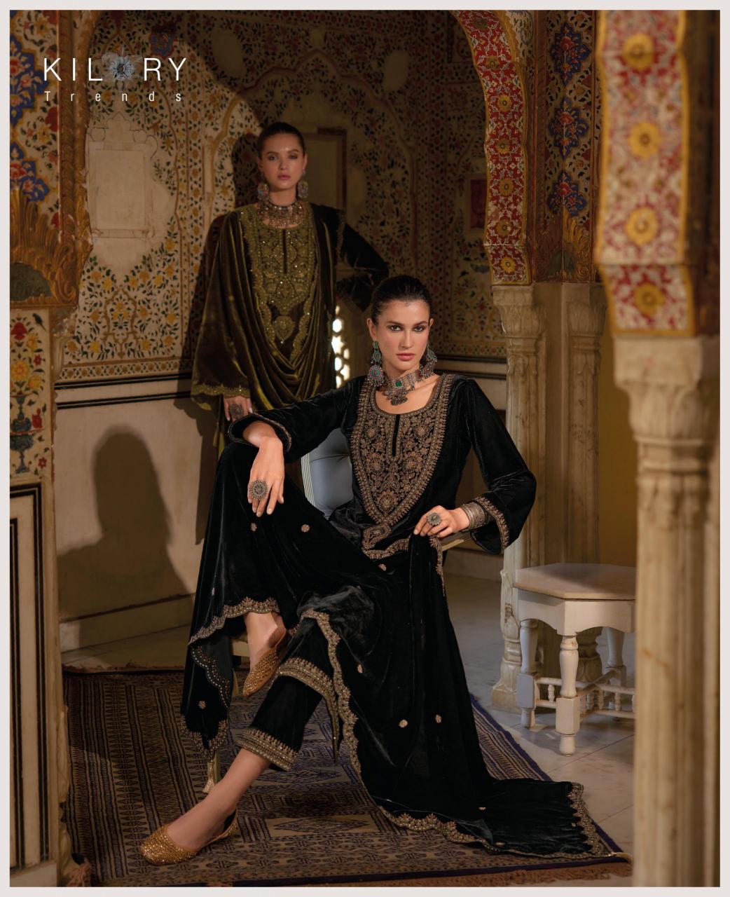 KILORY Noor-e-jahan Velevt with Embroidery Salwar Kameez Wholesale catalog