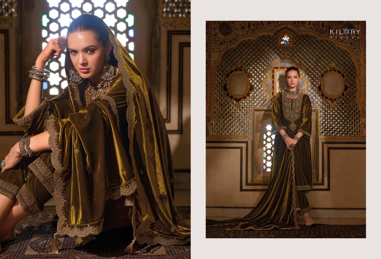 KILORY Noor-e-jahan Velevt with Embroidery Salwar Kameez Wholesale catalog