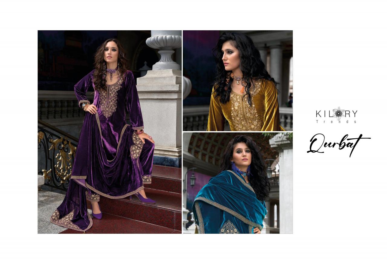 KILORY Qurbat Velevt with Embroidery Salwar Kameez Wholesale catalog