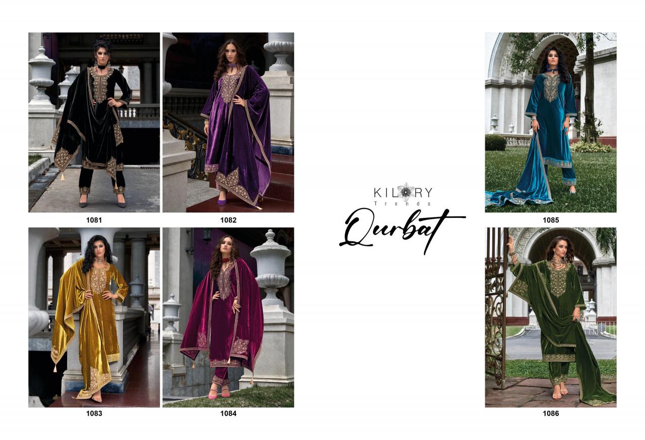 KILORY Qurbat Velevt with Embroidery Salwar Kameez Wholesale catalog