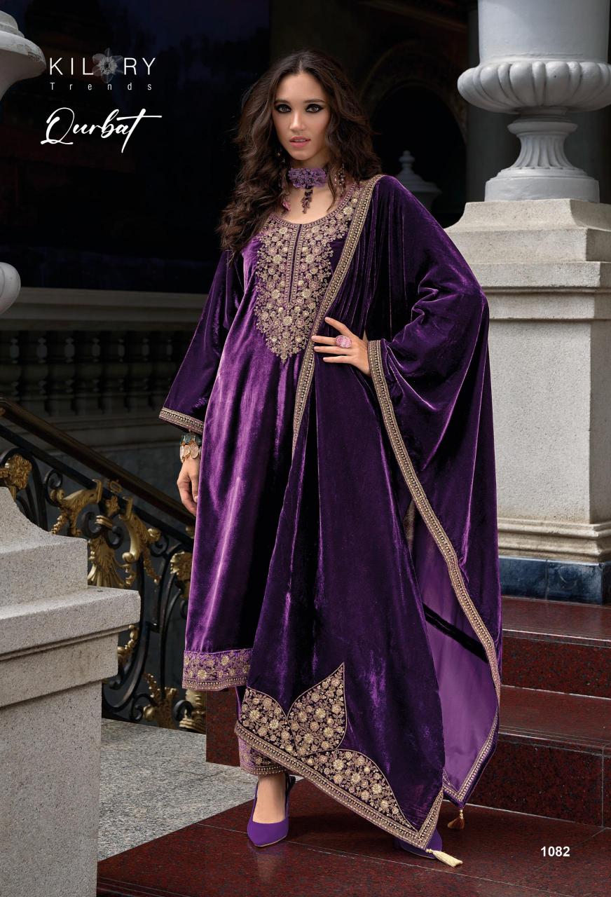 KILORY Qurbat Velevt with Embroidery Salwar Kameez Wholesale catalog