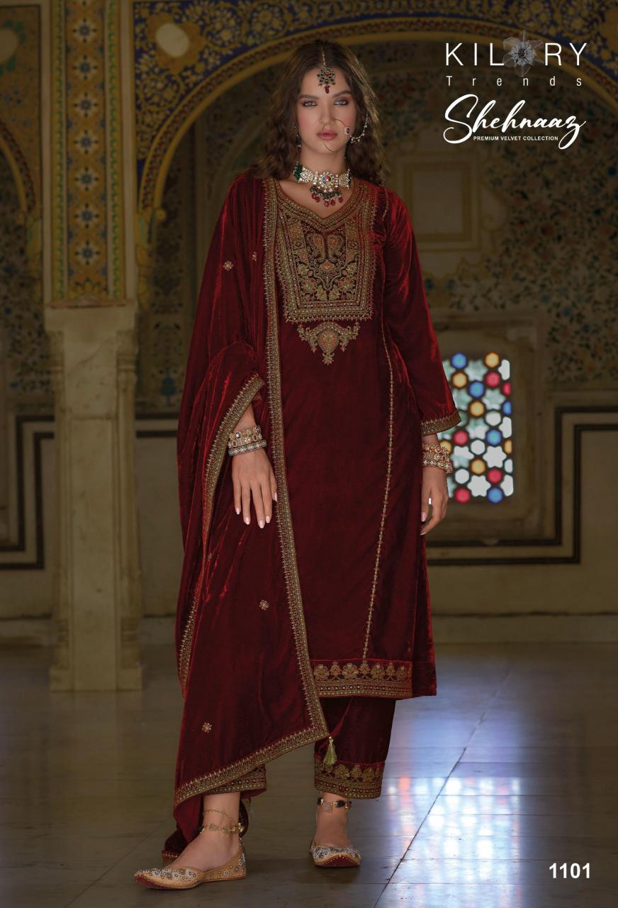 KILORY Shehnaaz Velvet Salwar Kameez Wholesale Catalog