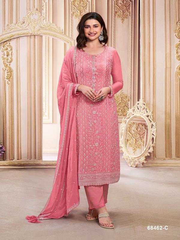 Kuleesh 68462 Designer Georgette Salwar Suit Wholesale Catalog