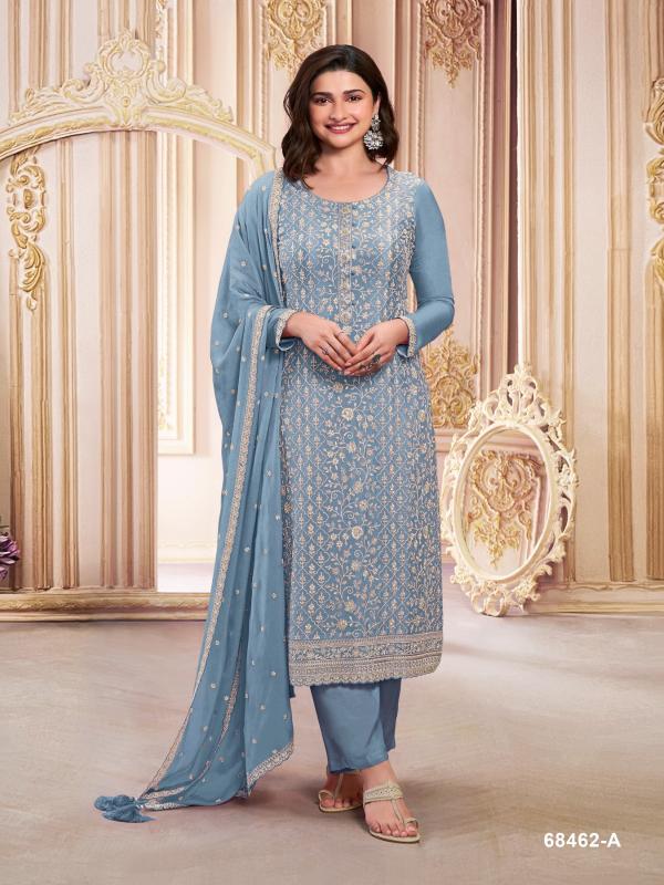 Kuleesh 68462 Designer Georgette Salwar Suit Wholesale Catalog