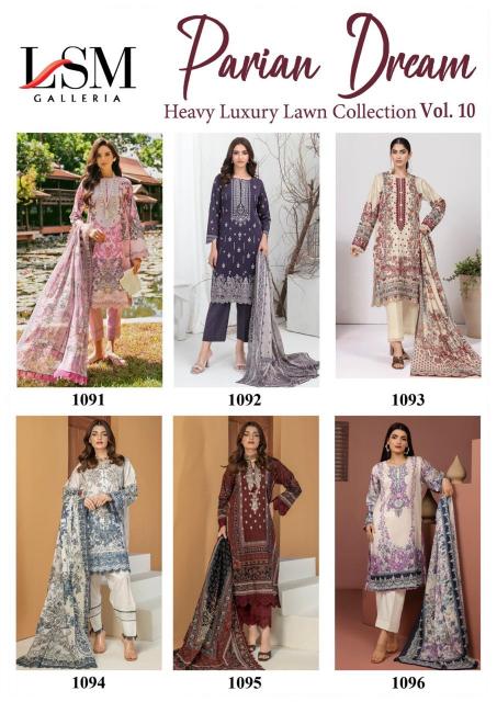 LSM Parian Dream Vol-10 – Karachi Dress Material - Wholesale Catalog
