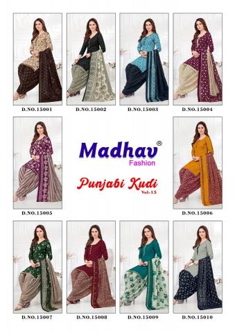 Madhav Punjabi Kudi Vol 15 Cotton Printed Dress Material Wholesale Catalog