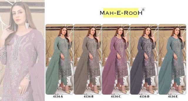 Mah E Rooh 4134 A To E Georgette Salwar Kameez Wholesale Catalog