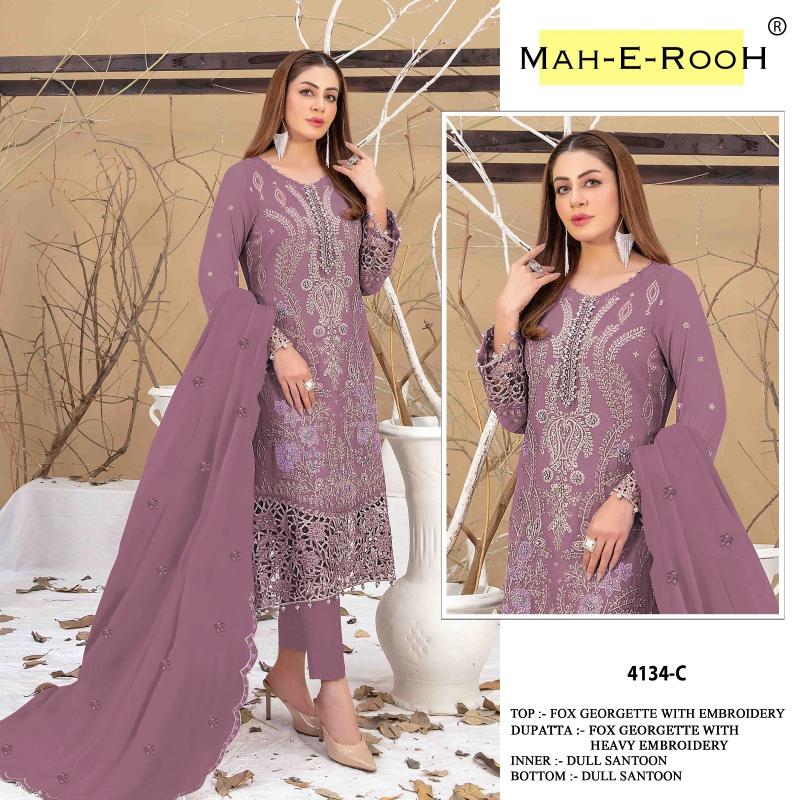 Mah E Rooh 4134 A To E Georgette Salwar Kameez Wholesale Catalog