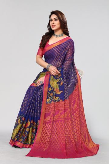 Mahek 159 Digital Printed Chiffon Saree Wholesale Catalog