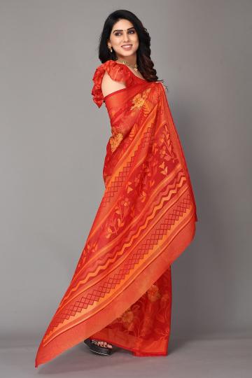 Mahek 162 Printed Chiffon Brasso Saree Wholesale Catalog
