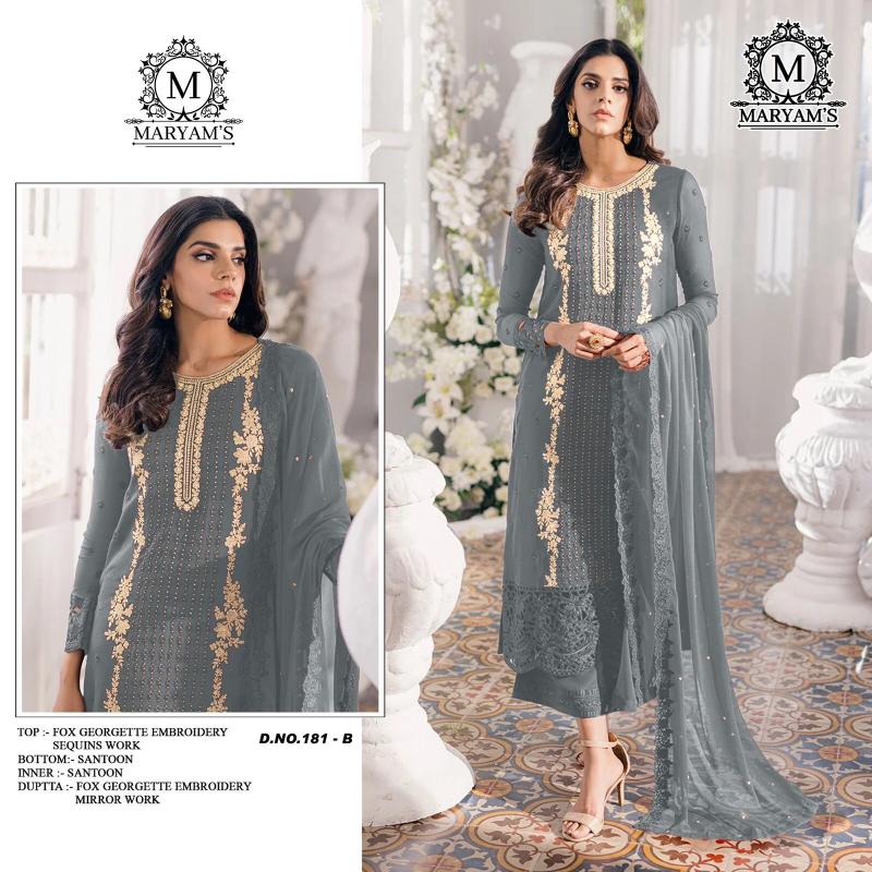 Maryams 181 Georgette Salwar Kameez Wholesale Catalog