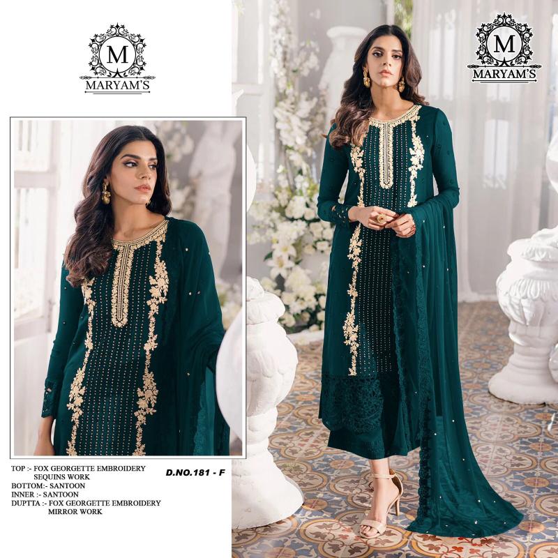 Maryams 181 Georgette Salwar Kameez Wholesale Catalog