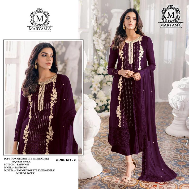 Maryams 181 Georgette Salwar Kameez Wholesale Catalog