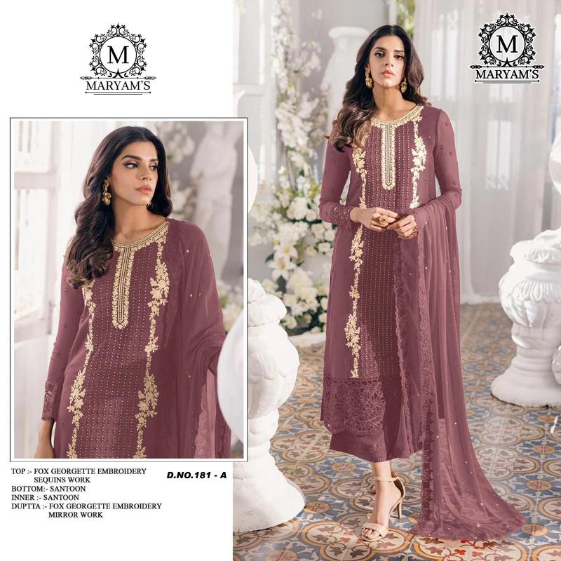 Maryams 181 Georgette Salwar Kameez Wholesale Catalog