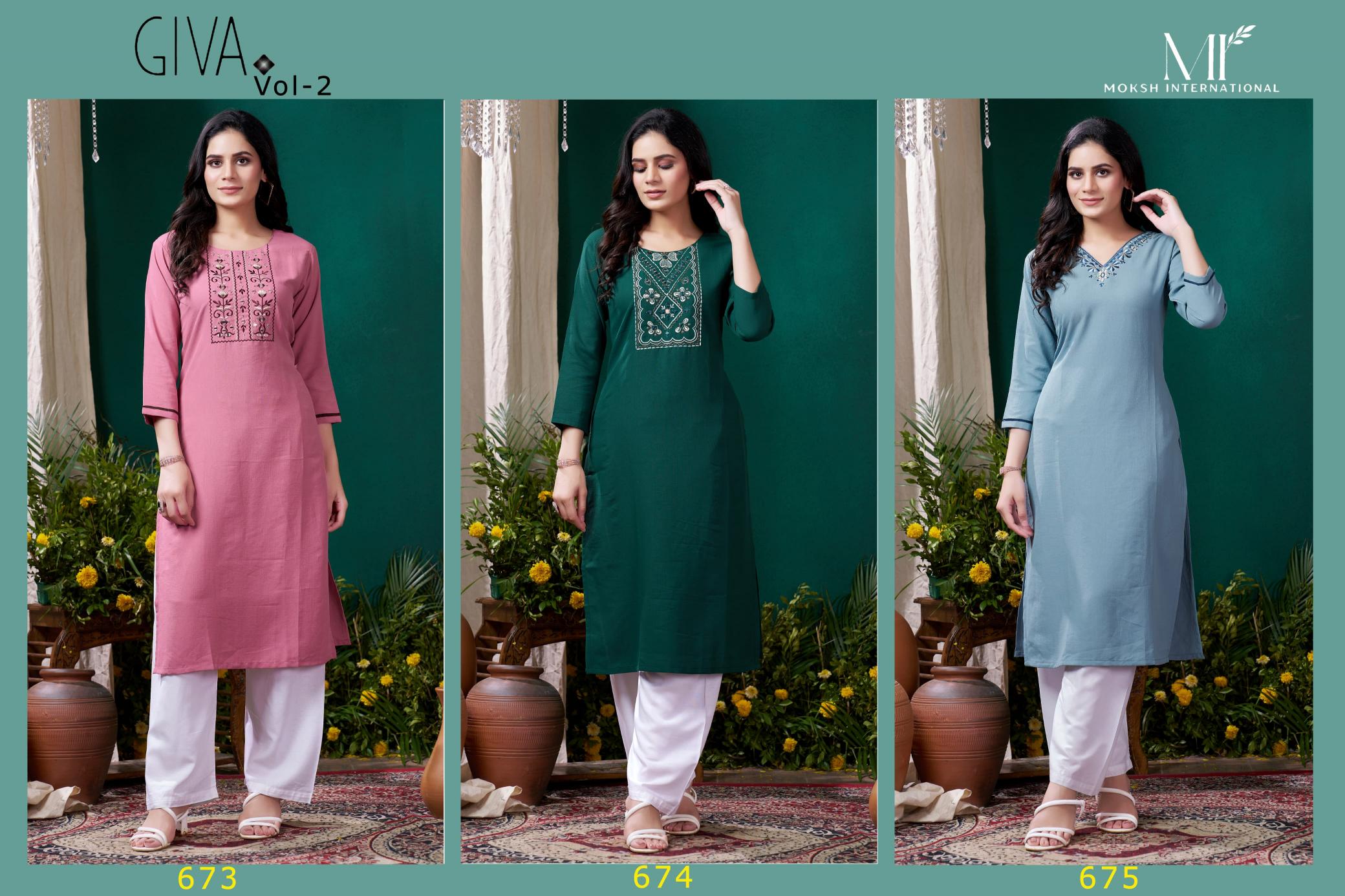 Moksh International Giva Vol 2 pocket kurti women online india Wholesale Catalog