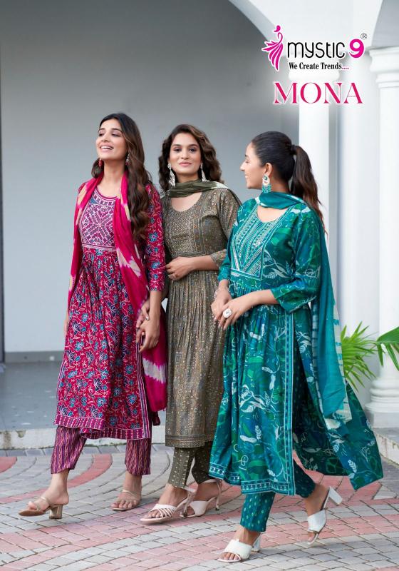 Mystic 9 Mona Vol 1 Blue Silk Kurti For Women Online India Wholesale Catalog
