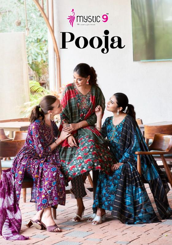 MYSTIC 9 POOJA Vol 7 Kurti xxl Size Royal Blue Wholesale Catalog