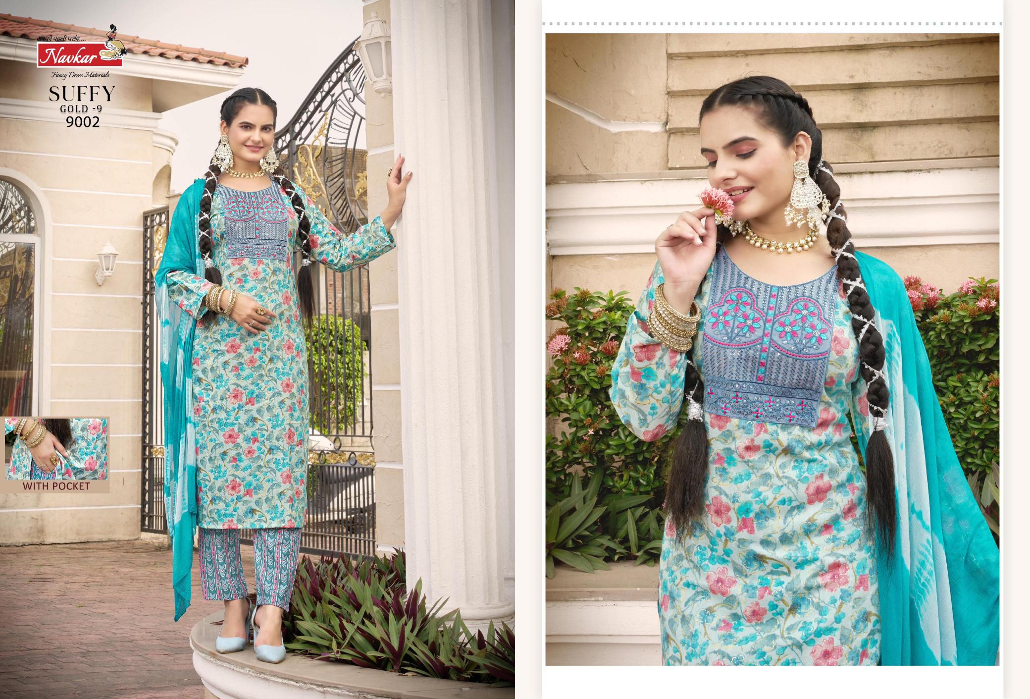 NAVKAR SUFFY GOLD Vol 9 pretty kurti looks fab india Wholesale Catalog