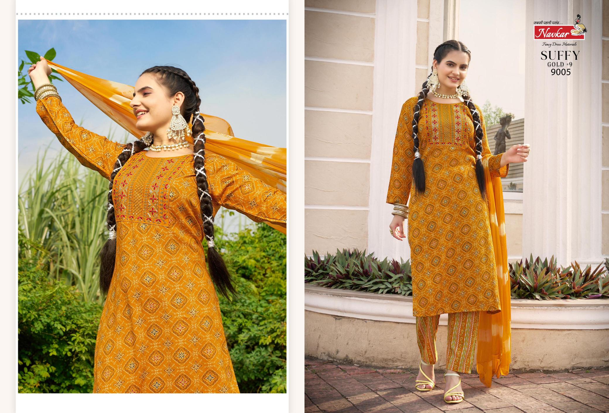 NAVKAR SUFFY GOLD Vol 9 pretty kurti looks fab india Wholesale Catalog