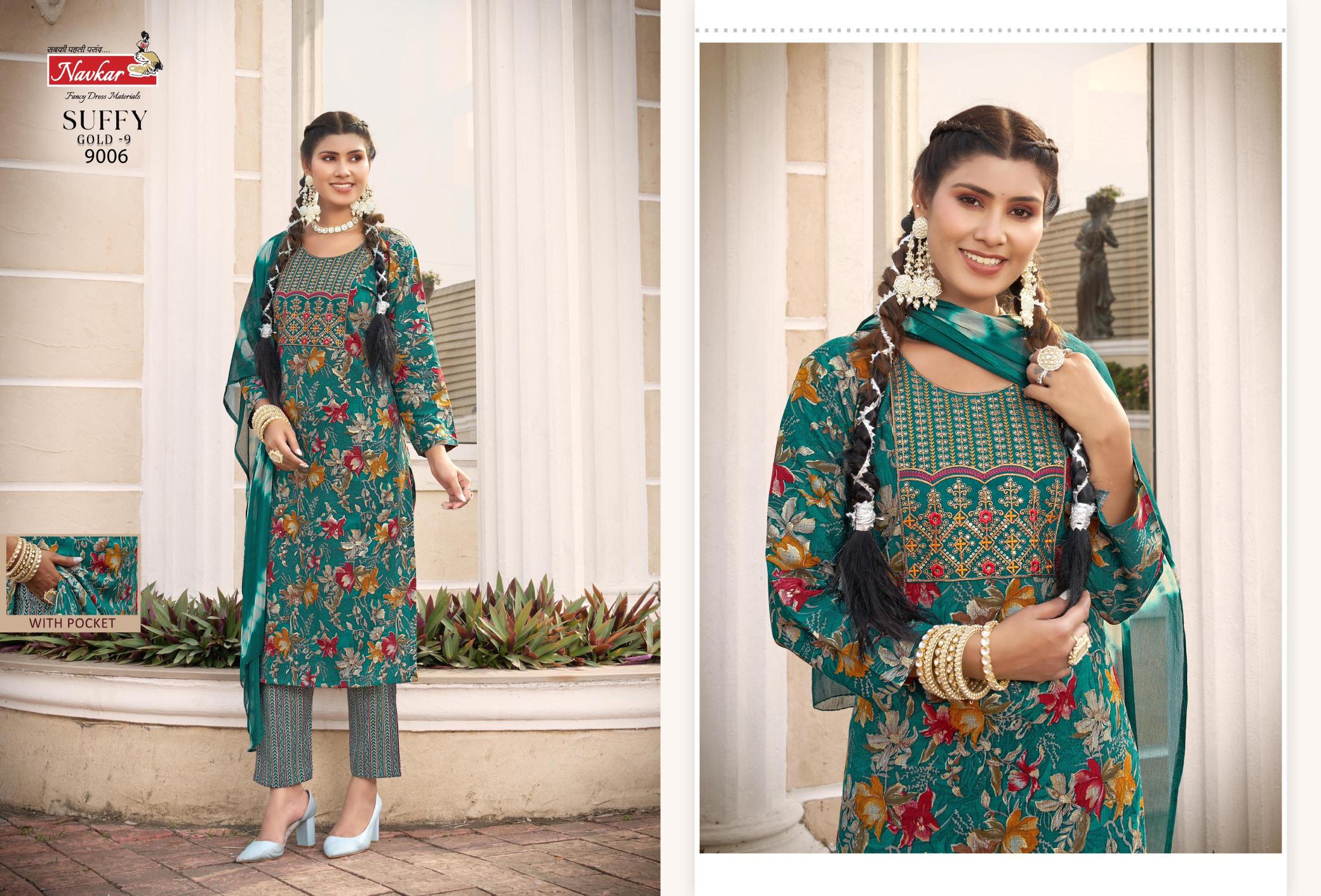 NAVKAR SUFFY GOLD Vol 9 pretty kurti looks fab india Wholesale Catalog