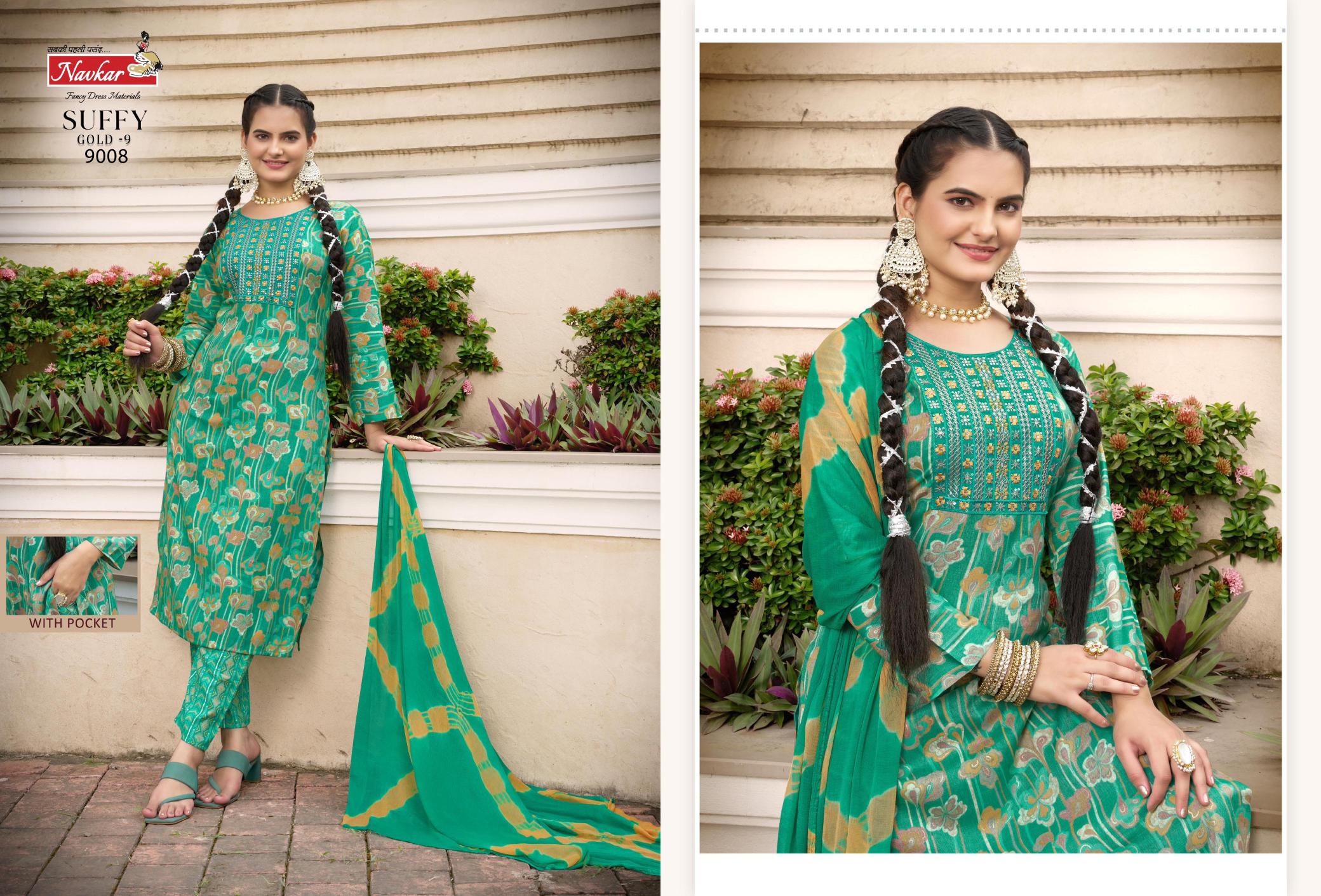 NAVKAR SUFFY GOLD Vol 9 pretty kurti looks fab india Wholesale Catalog
