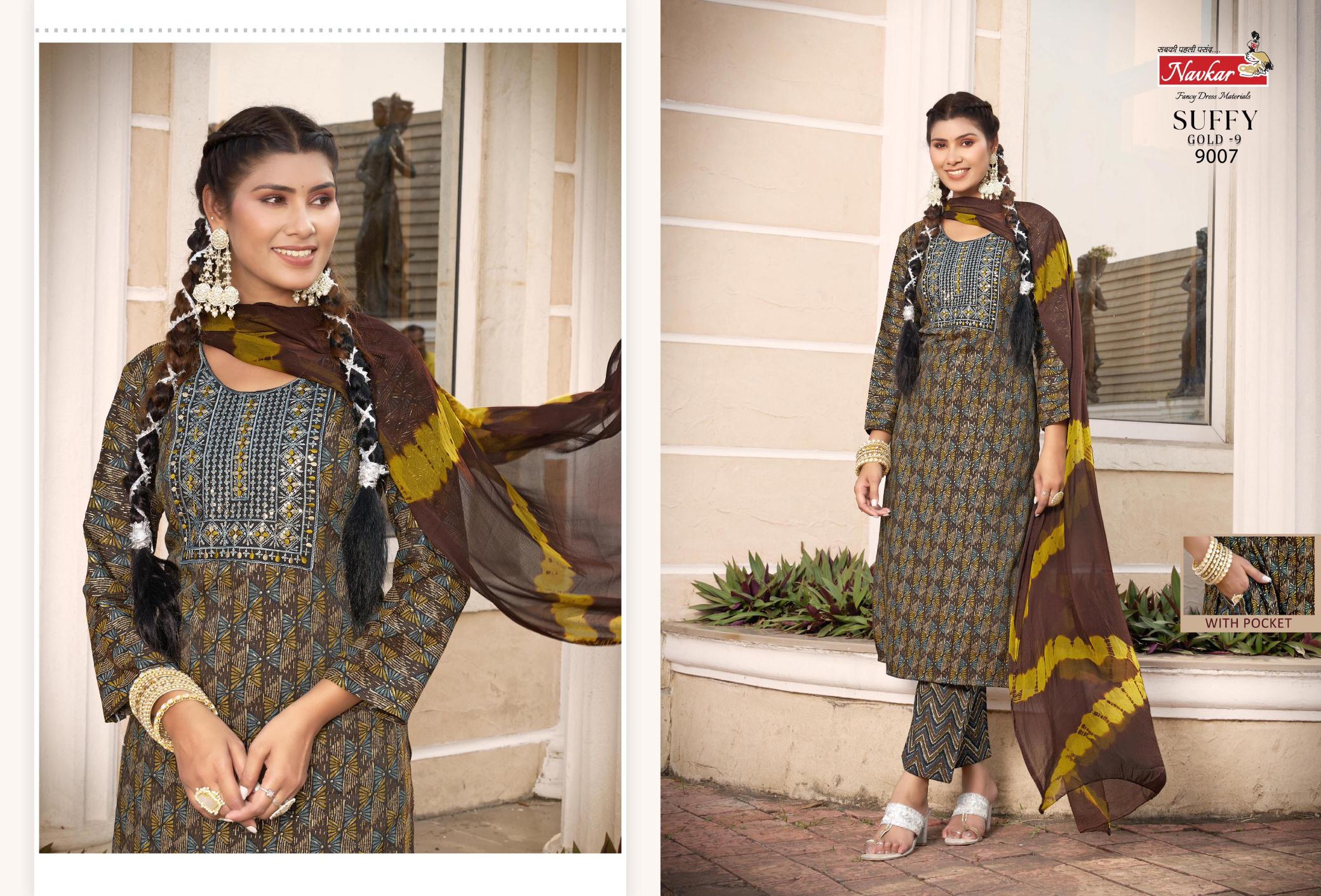 NAVKAR SUFFY GOLD Vol 9 pretty kurti looks fab india Wholesale Catalog