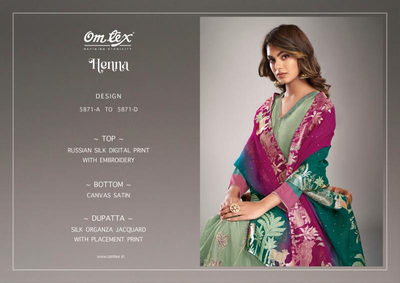 Omtex Henna Silk Digital Printed Salwar Kameez Wholesale Catalog