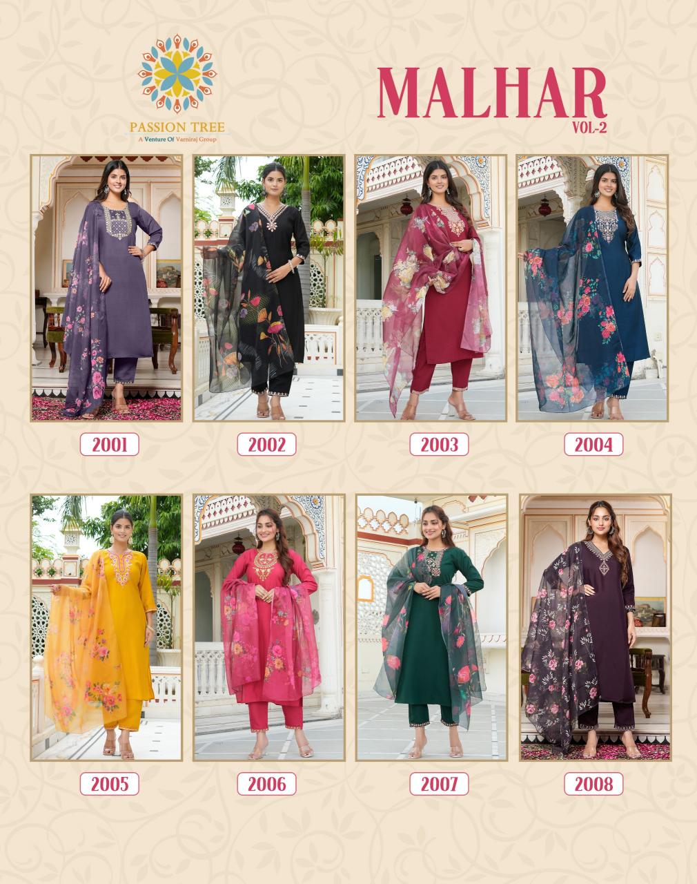 Passion Tree Malhar Vol 2 Embroidered Kurtis Online india Wholesale Catalog