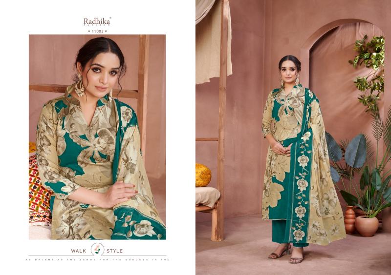 Radhika Azara Floral Printed Dress Material Wholesale Catalog