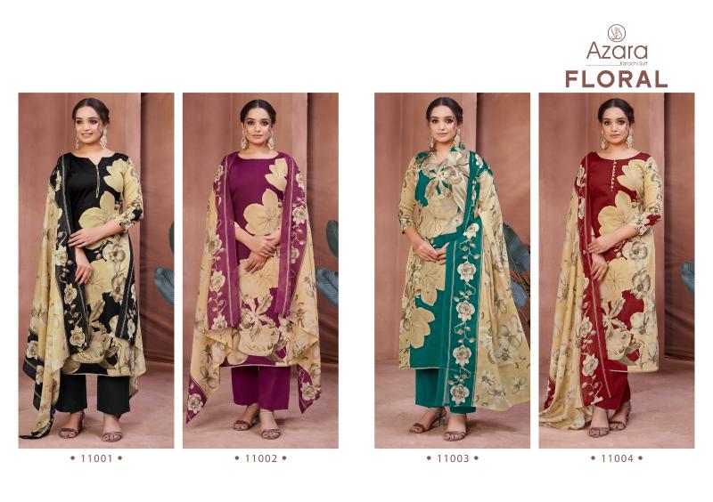 Radhika Azara Floral Printed Dress Material Wholesale Catalog
