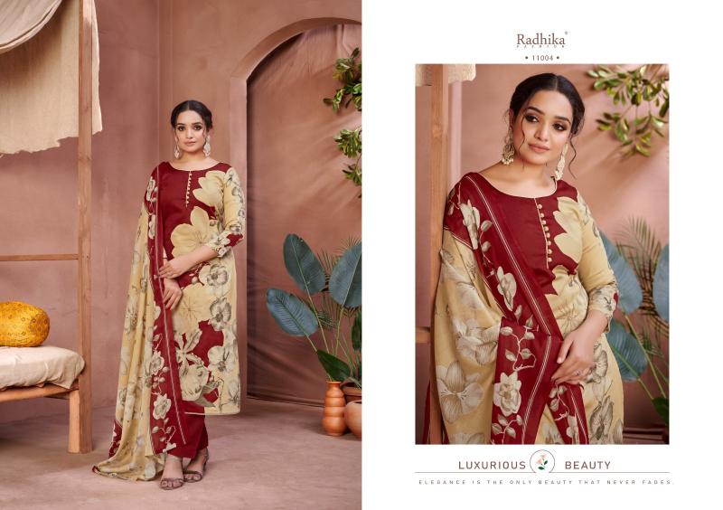 Radhika Azara Floral Printed Dress Material Wholesale Catalog