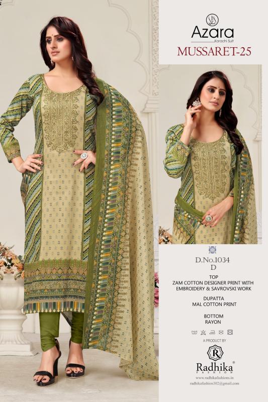 Radhika Azara Mussaret Vol 25 Dress Material Wholesale Catalog