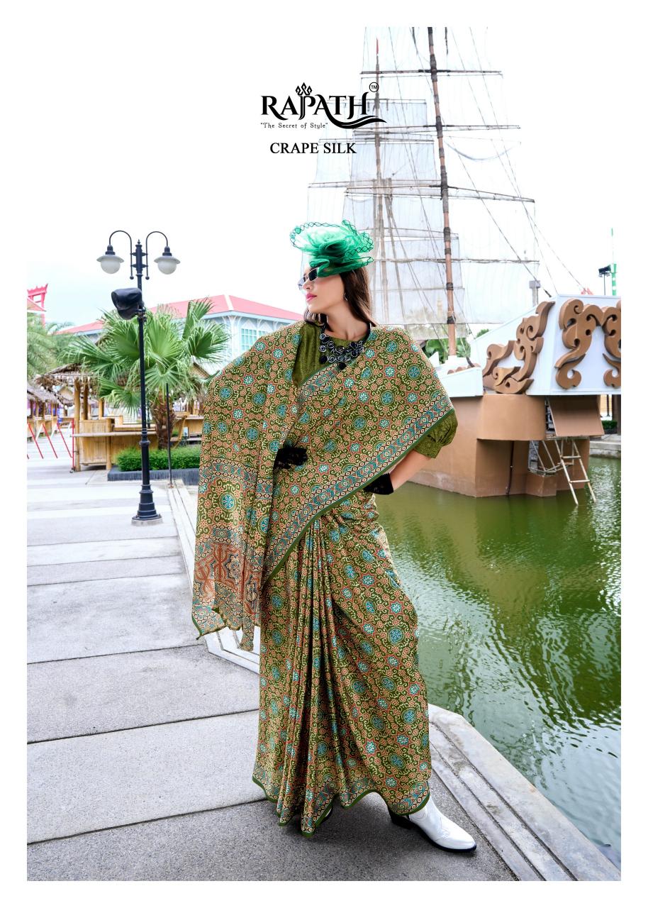 Rajpath Next Generation Ajrakh Printed Fancy Saree Wholesale Catalog