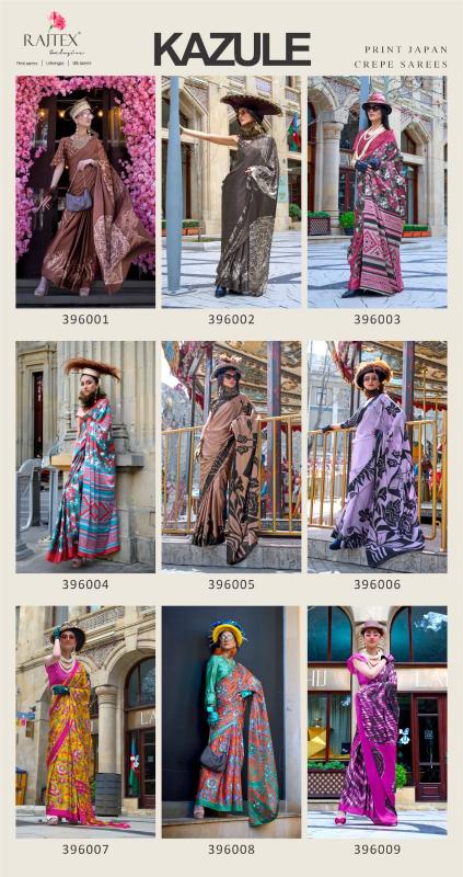 Rajtex Kazule Printed Fancy Saree Wholesale Catalog