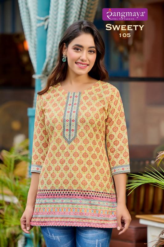 Rangmaya Sweety Fancy Short Top Kurti Wholesale Catalog
