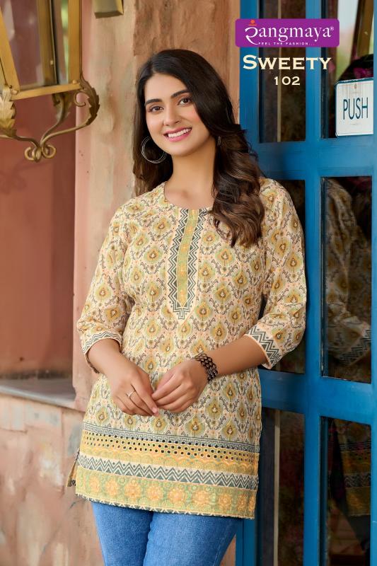 Rangmaya Sweety Fancy Short Top Kurti Wholesale Catalog