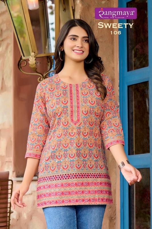 Rangmaya Sweety Fancy Short Top Kurti Wholesale Catalog