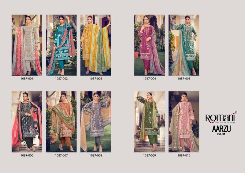 Romani Aarzu Vol 4 Soft Cotton Dress Material Wholesale Catalog