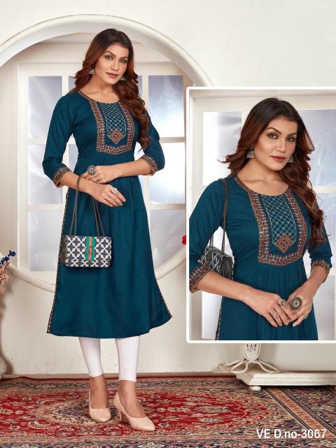 Sabella D no.3067 To 3072 Rayon Kurti Wholesale Catalog