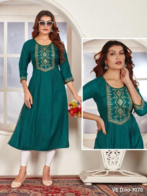 Sabella D no.3067 To 3072 Rayon Kurti Wholesale Catalog
