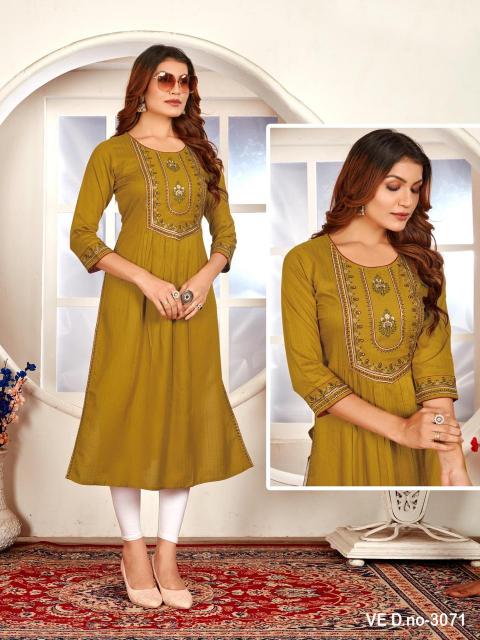 Sabella D no.3067 To 3072 Rayon Kurti Wholesale Catalog