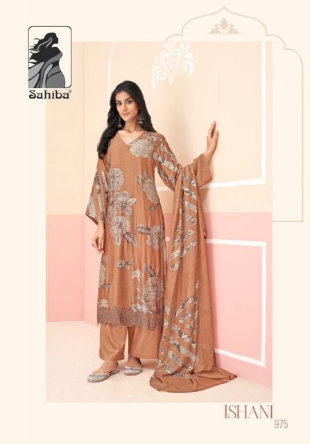 SAHIBA ISHANI Muslin Silk Digital Printed Salwar Kameez Wholesale Catalog