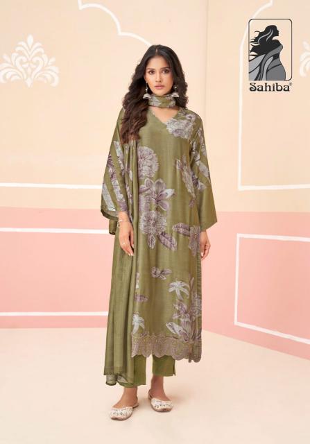 SAHIBA ISHANI Muslin Silk Digital Printed Salwar Kameez Wholesale Catalog