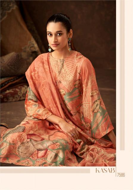 Sahiba Kasab Muslin Digital Printed Salwar Kameez Wholesale Catalog