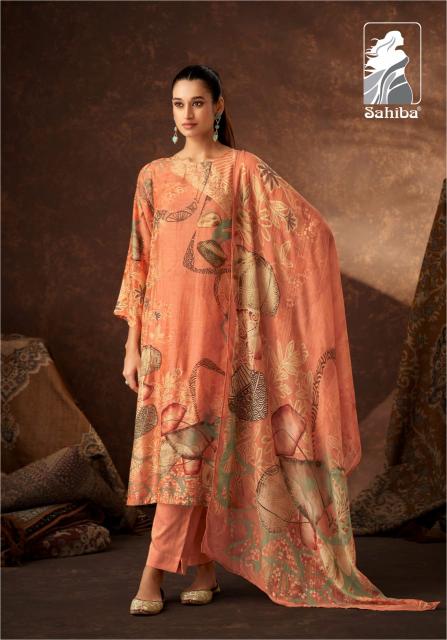 Sahiba Kasab Muslin Digital Printed Salwar Kameez Wholesale Catalog